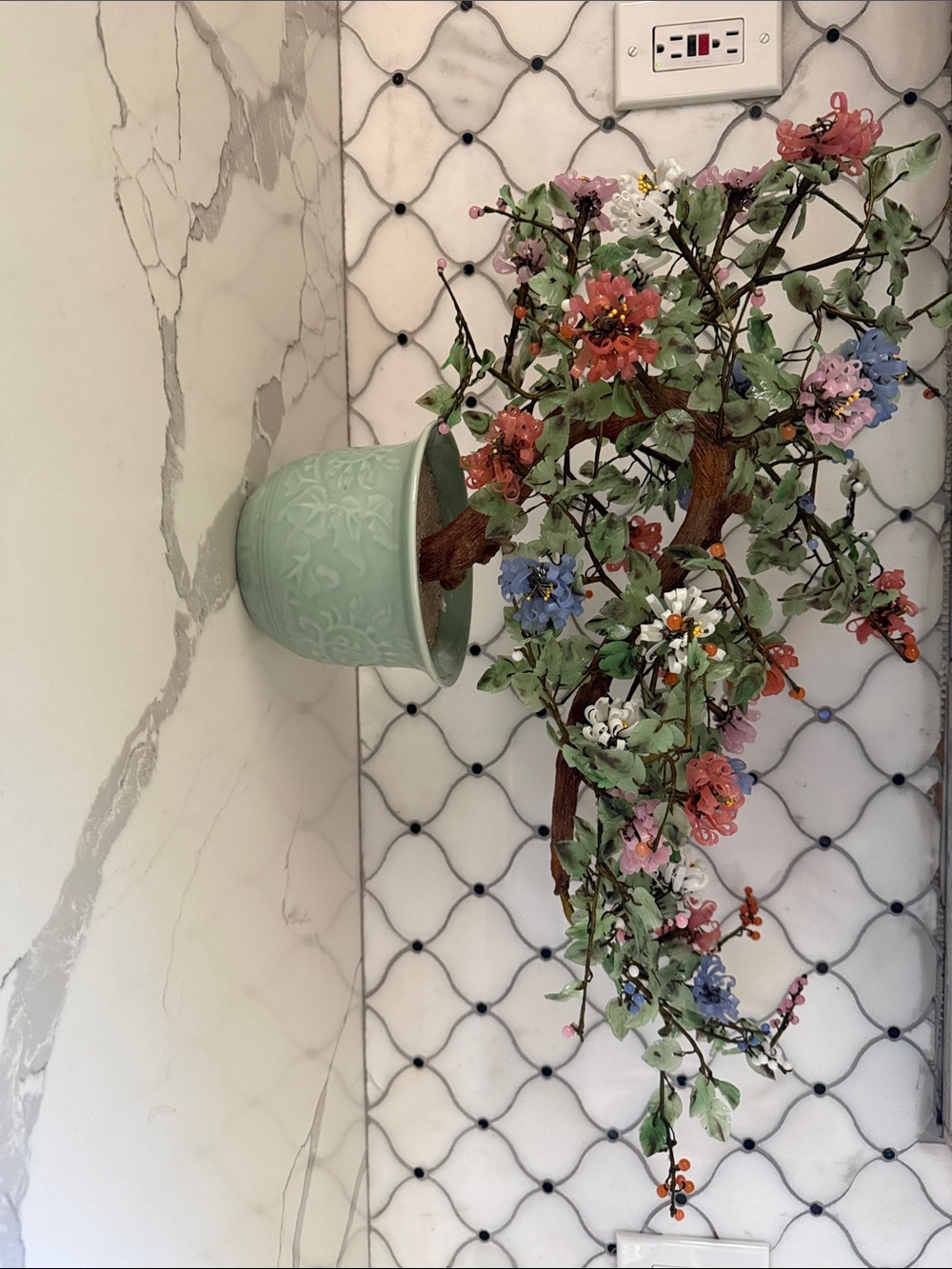 Vintage Chinese Jade Quartz Tree